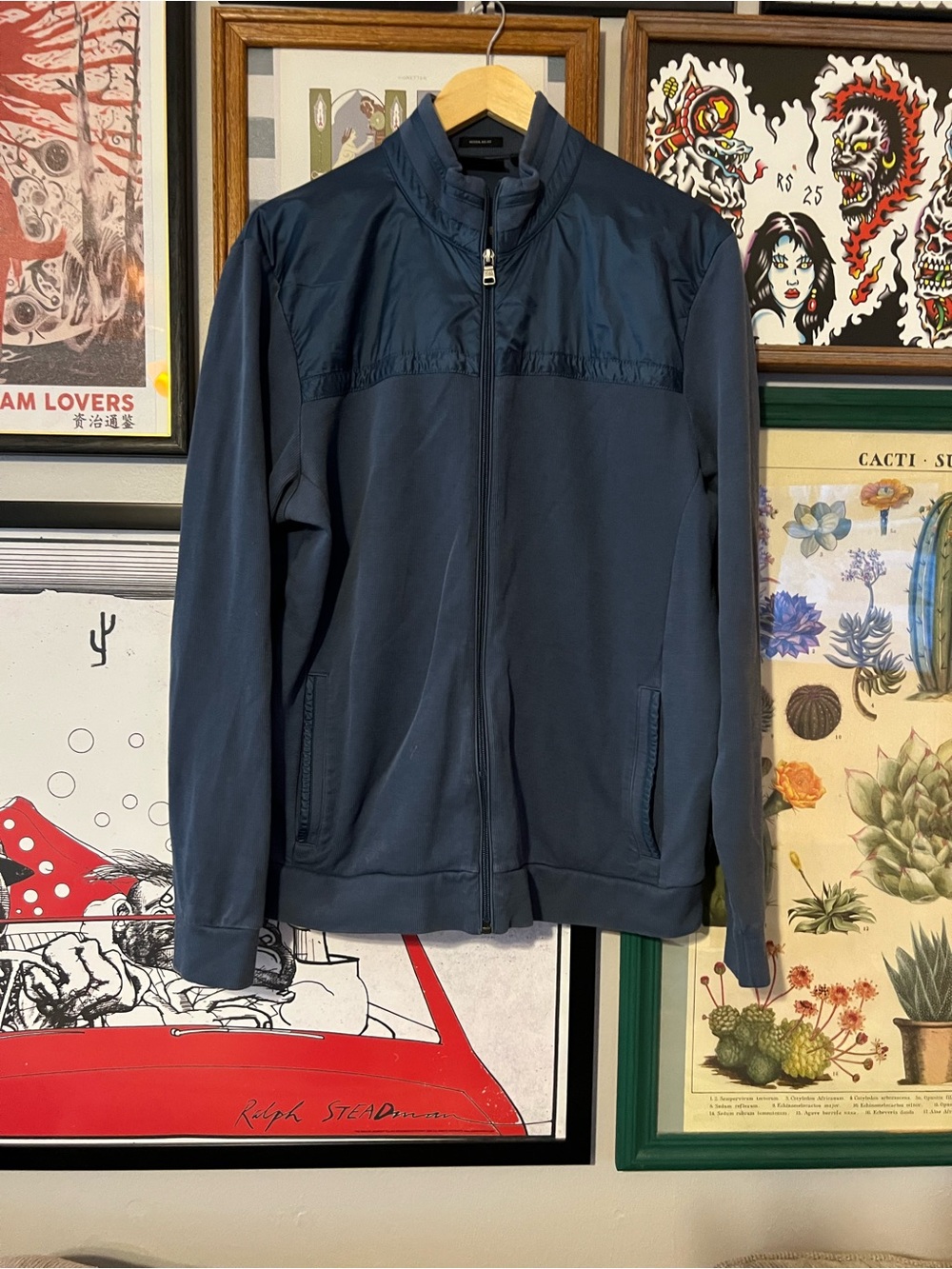 Hugo Boss Dark Navy Zip-Up Lightweight Jacket